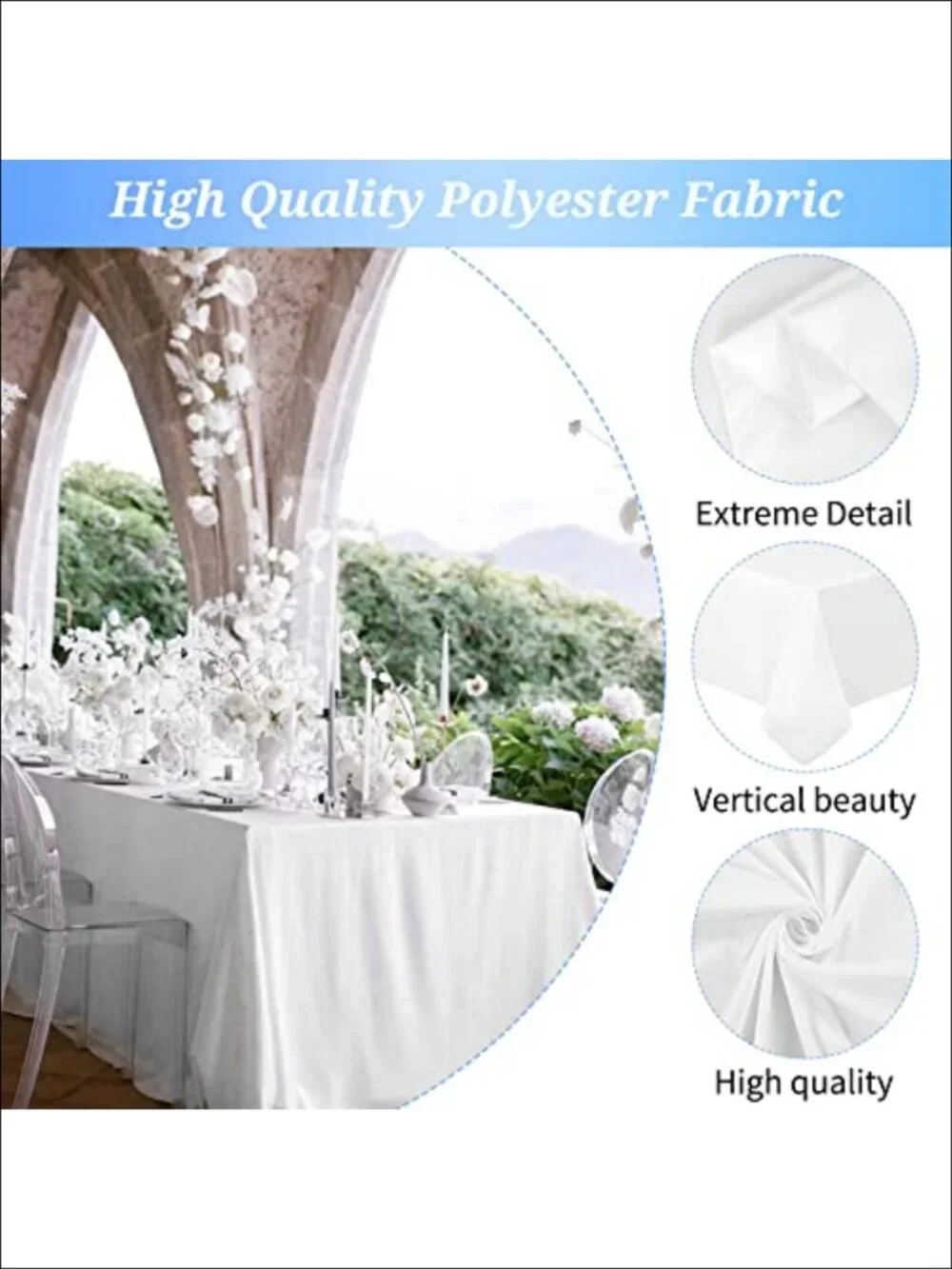 4 Pack Polyester Tablecloth 60x102 for 6 Foot Rectangle Tables Washable